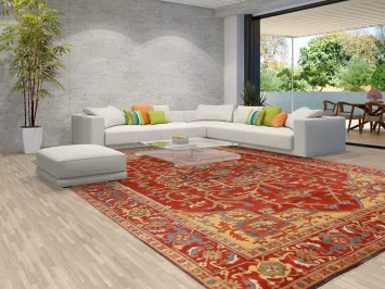 Handmade Wool Heriz Serapi Indian Large Rug 12x15