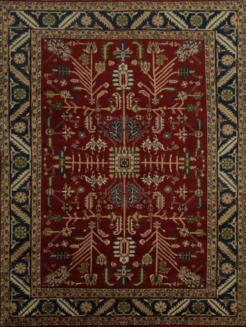 Handmade Red Heriz Serapi Oriental Area Rug 9x12