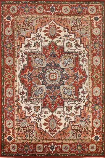Geometric Wool Heriz Serapi Oriental Area Rug 9x12