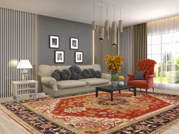 Geometric Wool Heriz Serapi Oriental Area Rug 9x12