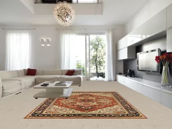 Orange Wool Geometric Heriz Serapi Indian Area Rug 9x12