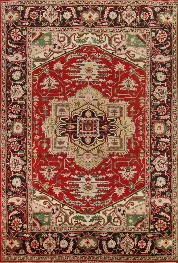 Handmade Red Heriz Serapi Oriental Area Rug 9x12