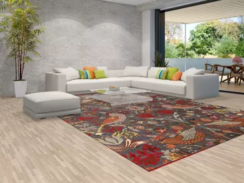 Animals Design Slate Gray Ziegler Oriental Large Rug 10x14