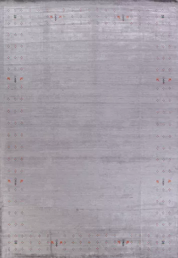 Light Purple Gray Wool Gabbeh Indian Area Rug 9x12