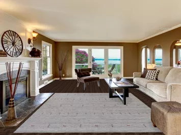 Ivory & Blue Tribal Gabbeh Indian Area Rug 8x10