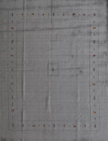 Silver Gray Tribal Gabbeh Indian Area Rug 8x10