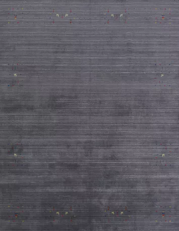 Slate Gray Tribal Gabbeh Indian Area Rug 8x10