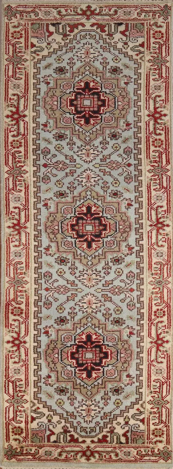 Geometric Heriz Serapi Oriental Runner Rug 2x8