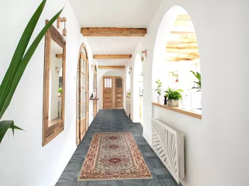 Geometric Heriz Serapi Oriental Runner Rug 2x8