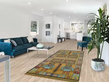 Geometric Wool Heriz Serapi Indian Runner Rug 4x10