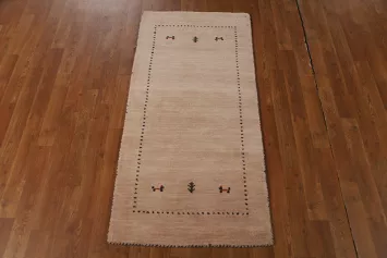 Tribal Wool Gabbeh Indian Runner Rug 2x5