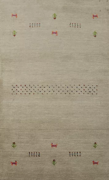 Aqua Green Tribal Wool Gabbeh Indian Rug 3x5