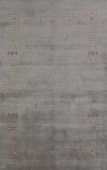 Tribal Wool Gabbeh Indian Area Rug 5x8