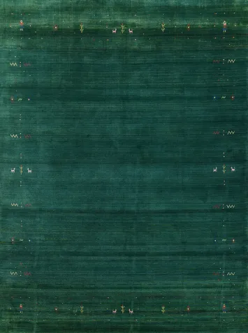 Tribal Green Wool Gabbeh Indian Area Rug 8x10