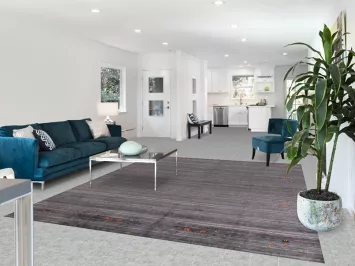 Gray Charcoal Wool Gabbeh Indian Area Rug 8x10