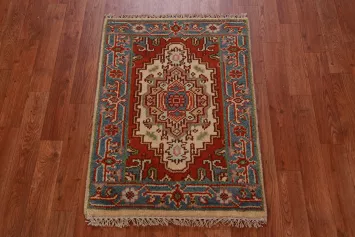 Geometric Wool Heriz Serapi Indian Rug 2x3