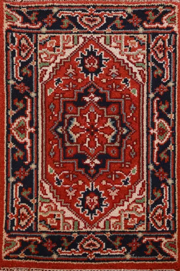 Wool Medallion Heriz Serapi Indian Rug 2x3