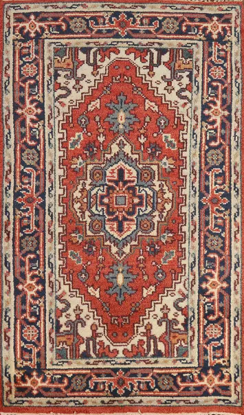 Geometric Heriz Serapi Indian Rug 3x5