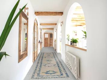 Vegetable Dye Wool Oushak Turkish Runner Rug 3x14