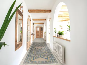 Vegetable Dye Oushak Turkish Runner Rug 3x14