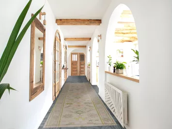 Vegetable Dye Oushak Turkish Runner Rug 3x15