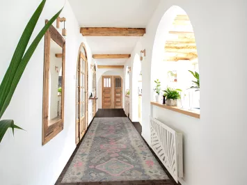 Vegetable Dye Oushak Turkish Runner Rug 3x16