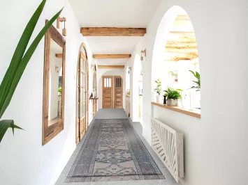 Vegetable Dye Wool Oushak Turkish Runner Rug 3x15