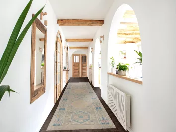 Vegetable Dye Wool Oushak Turkish Runner Rug 3x17