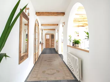 Vegetable Dye Oushak Turkish Runner Rug 3x13