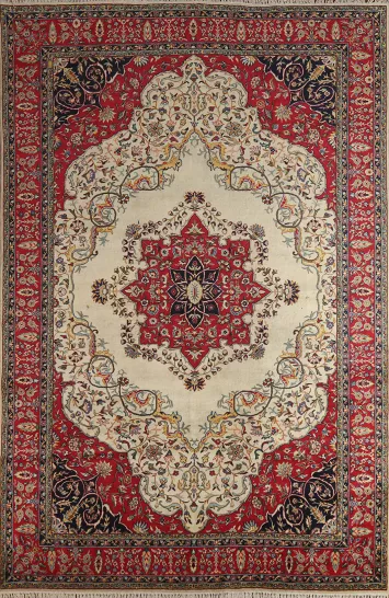 Vegetable Dye Medallion Tabriz Persian Area Rug 6x10