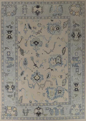 Vegetable Dye Oushak Turkish Area Rug 9x11