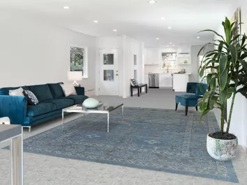 All-Over Blue Oushak Vegetable Dye Area Rug 8x11