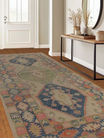 Vegetable Dye Oushak Turkish Area Rug 6x14