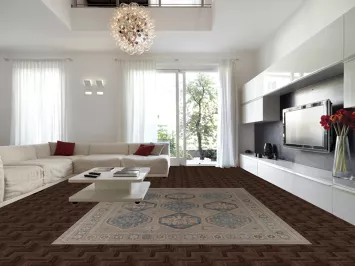 Vegetable Dye Geometric Oushak Turkish Area Rug 9x12