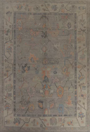 Vegetable Dye Oushak Turkish Area Rug 9x13