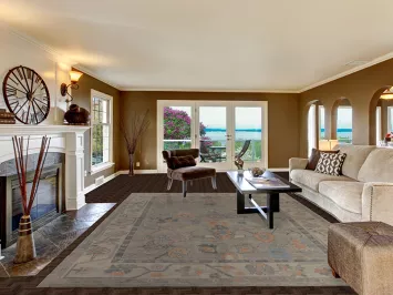 Vegetable Dye Oushak Turkish Area Rug 9x13