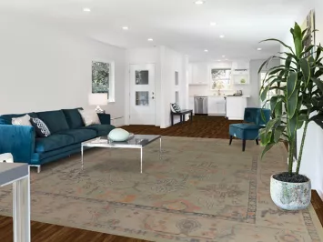 Vegetable Dye Green Oushak Turkish Large Rug 10x14