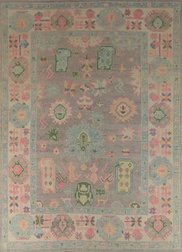 Vegetable Dye Oushak Turkish Area Rug 8x11