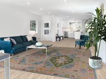 Geometric Wool Oushak Vegetable Dye Area Rug 8x11