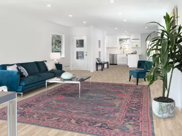 Vegetable Dye Blue Oushak Turkish Area Rug 8x10