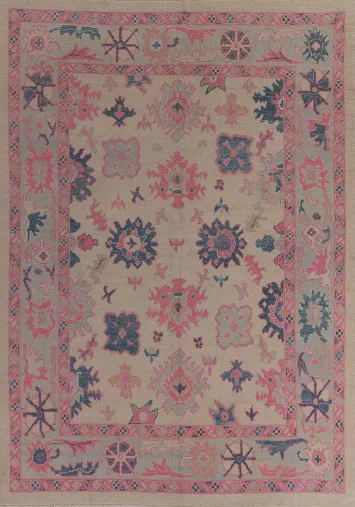 Vegetable Dye Oushak Turkish Area Rug 8x10