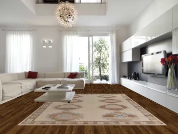 Vegetable Dye Geometric Oushak Turkish Area Rug 10x13