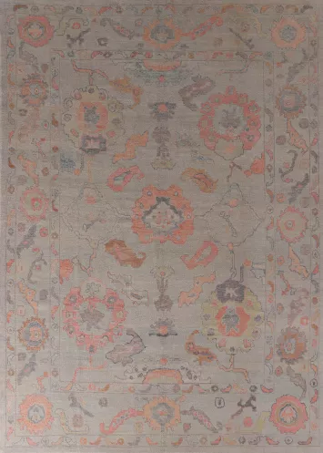 Vegetable Dye Oushak Turkish Area Rug 9x12