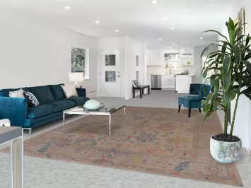 Vegetable Dye Wool Oushak Turkish Area Rug 9x12