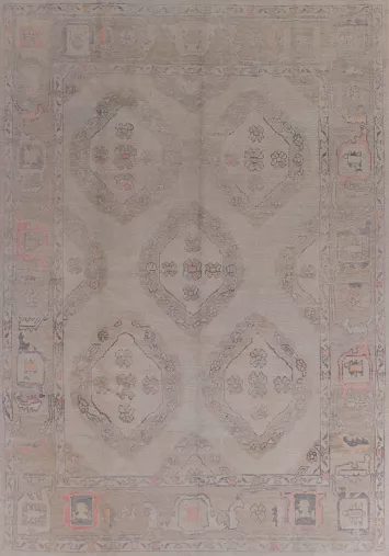 Vegetable Dye Wool Oushak Turkish Area Rug 9x12