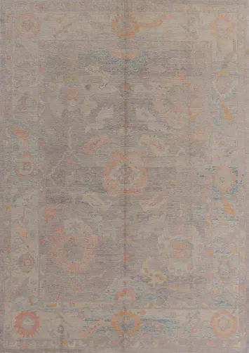 Purple Wool Vegetable Dye Oushak Turkish Area Rug 9x11