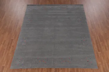 Gray Wool Gabbeh Indian Area Rug 8x10