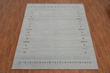 Little Animals Wool Gabbeh Indian Area Rug 8x10