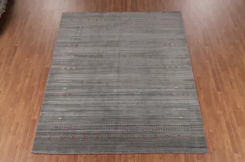 Tribal Gray Gabbeh Indian Area Rug 8x10