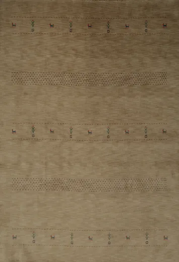 Elegant Gabbeh Area Rug 8x10 with Subtle Decorative Patterns